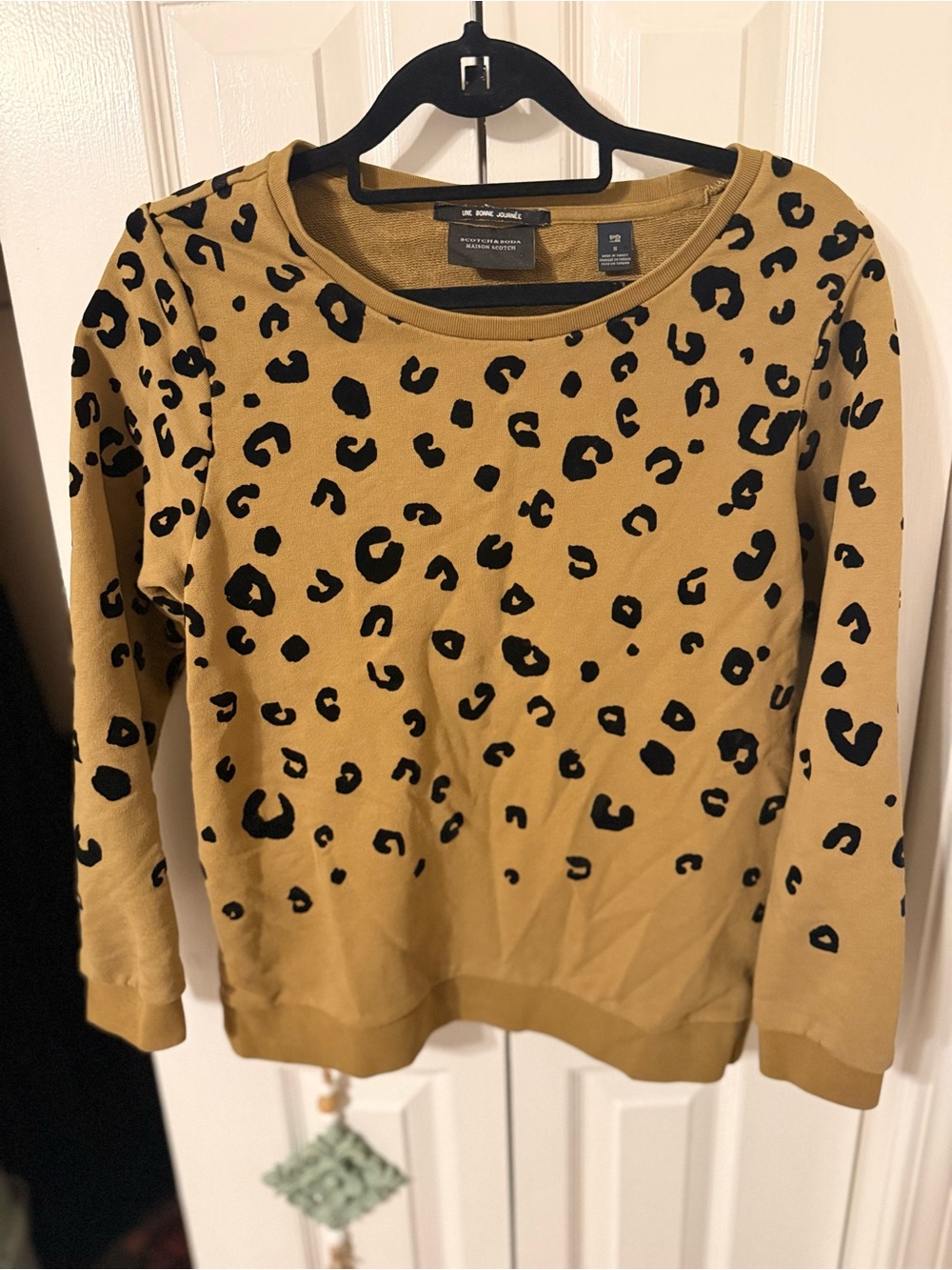 Maison Scotch & Soda Flocked Leopard Print Sweatshirt Une Bonne Journee